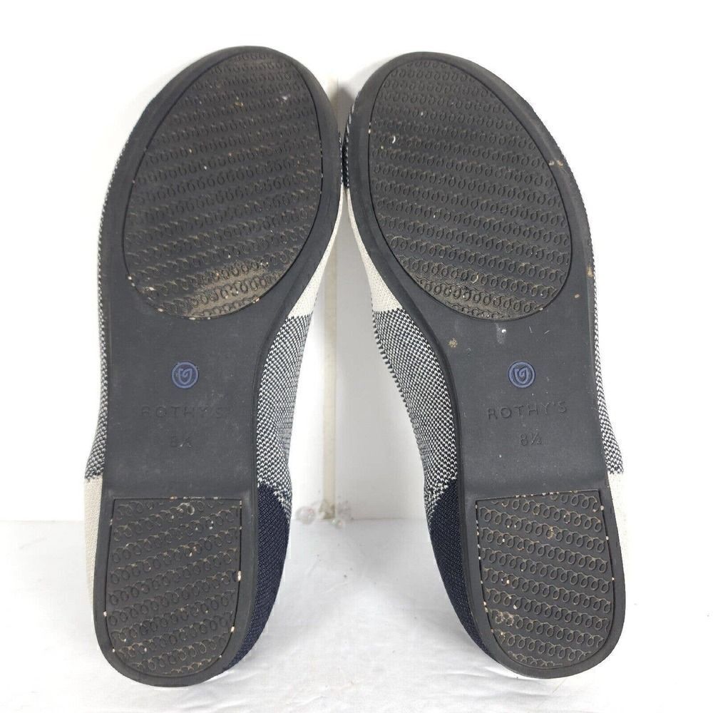 Rothy’s Women’s Captoe US8,5 Black Charcoal White Retired Round Toe SlipOn Flat - Picture 12 of 13